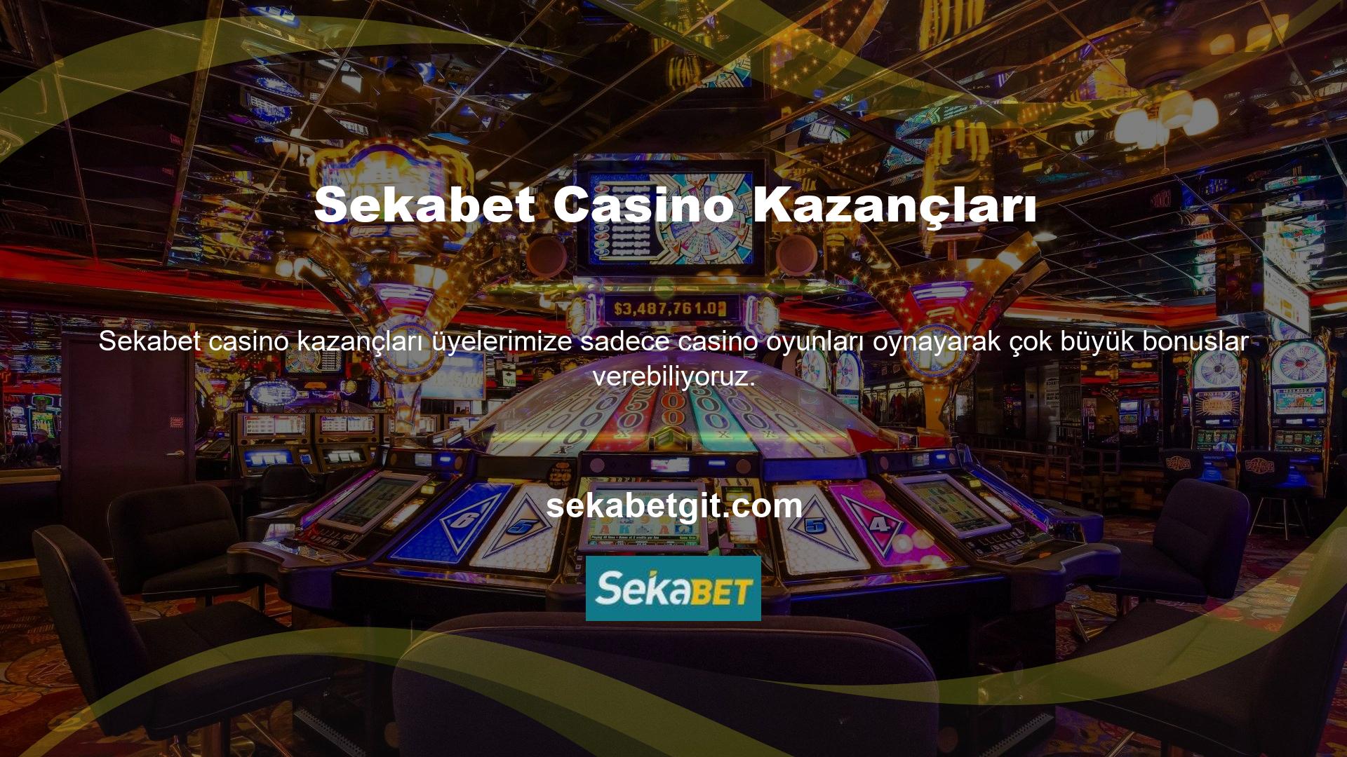 Sekabet Casinonun kullanıcılarına sunduğu casino oyun hizmetleri sayesinde her gün onlarca üye, güvenliklerini arttırmak için yüksek bakiyeler biriktirmektedir